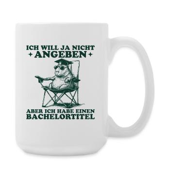 Bachelortitel Capybara mit Bachelor Abschluss - Große Tasse 440 ml - Weiß - Rechts