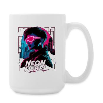 Neon Rebel Cyberpunk Girl - Große Tasse 440 ml - Weiß - Rechts