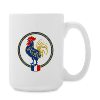 Blason France Coq Gaulois Drapeau - Grande tasse 440 ml - blanc - Droite