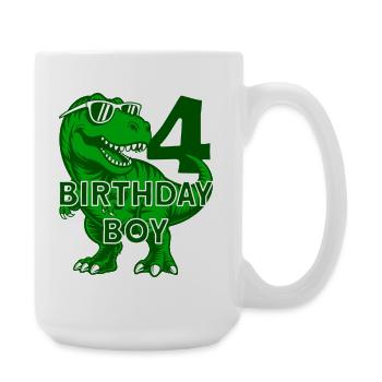 DINO 4 ANS DINOSAURE 4E ANNIVERSAIRE - Grande tasse 440 ml - blanc - Droite
