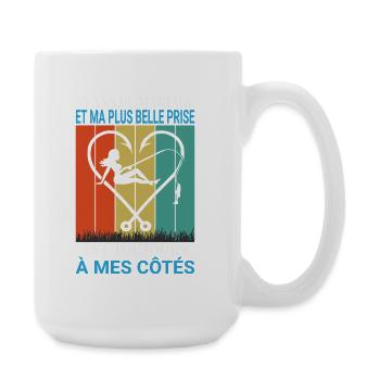 Pêche Pêcheur Cadeau humour personnalisé - Grande tasse 440 ml - blanc - Droite