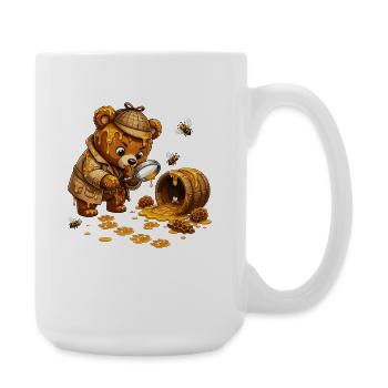 Honigjagd Bär mit Fass - Große Tasse 440 ml - Weiß - Rechts