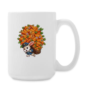 Rabbit Postman and Carrot Packages - Large Mug 440 ml - white - Right