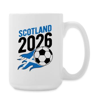 Scotland 2026 Fußball Flamme mit Flagge - Große Tasse 440 ml - Weiß - Rechts