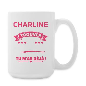 Charline: Le meilleur des cadeaux, déjà - Grande tasse 440 ml - blanc - Droite
