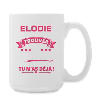Elodie: Cadeaux Déjà Trouvés - Grande tasse 440 ml - blanc - Droite