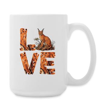 Ich liebe Servalkatzen - Große Tasse 440 ml - Weiß - Rechts