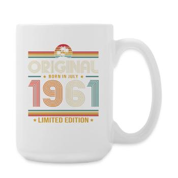 Cadeau du 65e anniversaire Millésime juillet 1961 - Grande tasse 440 ml - blanc - Droite