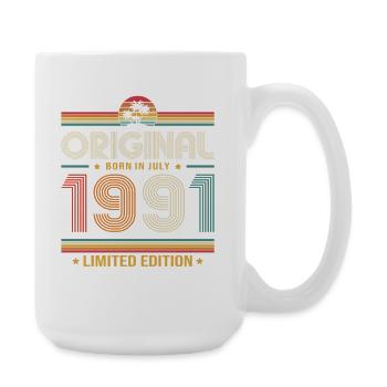 Cadeau du 35e anniversaire Millésime de juillet 1991 - Grande tasse 440 ml - blanc - Droite