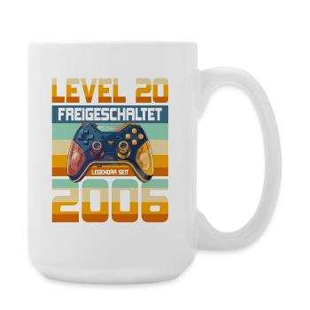 20. Geburtstag Junge Mädchen 2006 Gaming Level 20 - Große Tasse 440 ml - Weiß - Rechts