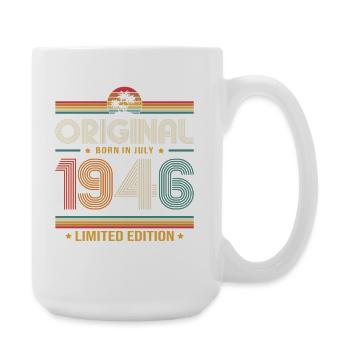 80th Birthday Gift Vintage July Vintage 1946 - Large Mug 440 ml - white - Right