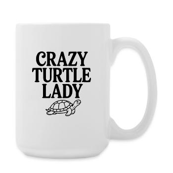 Verrückte Schildkröten-Dame - Große Tasse 440 ml - Weiß - Rechts