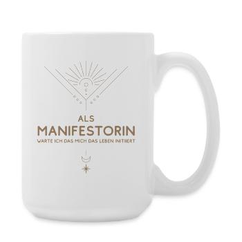 Manifestorin: wartet auf das Leben - Große Tasse 440 ml - Weiß - Rechts