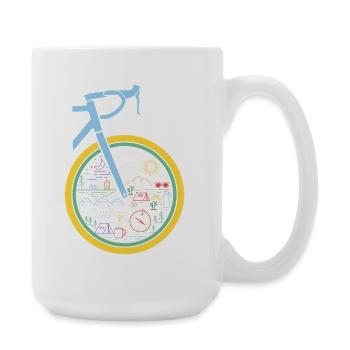 Radabenteuer Naturkreis / Fahrrad Bikepacking, Rad - Große Tasse 440 ml - Weiß - Rechts
