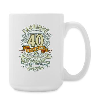 40 Ans Anniversaire Mécanicien Pièces d'Origine - Grande tasse 440 ml - blanc - Droite