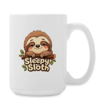 Don't Hurry Be Happy Cute Lazy Funny Sloth - Large Mug 440 ml - white - Right