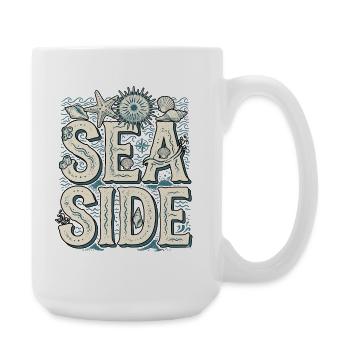 Sea and beach - Large Mug 440 ml - white - Right