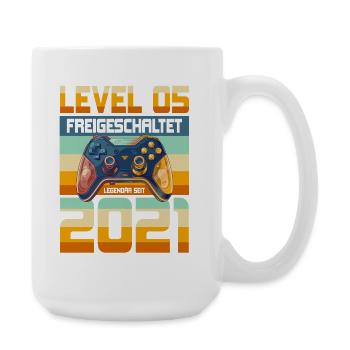 5. Geburtstag Junge Mädchen 2021 Gaming Gamer - Große Tasse 440 ml - Weiß - Rechts