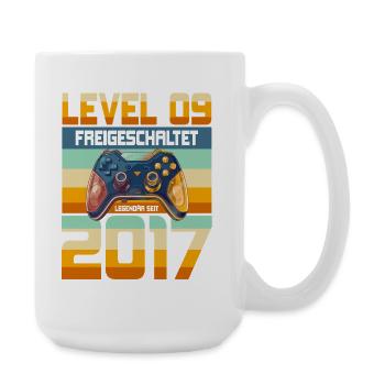 9. Geburtstag Junge Mädchen 2017 Gaming Gamer - Große Tasse 440 ml - Weiß - Rechts