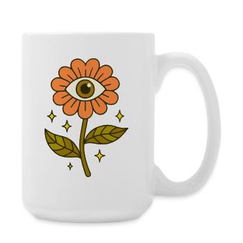 Mystic Flower with a Magic Eye – Stock Illustration - Large Mug 440 ml - white - Right