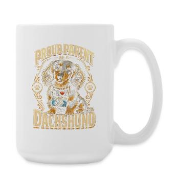 Dachshund Wirehaired Dachshund Proud Parent Of A Dachshund - Large Mug 440 ml - white - Right