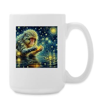 Nuit étoilée du singe des neiges - Grande tasse 440 ml - blanc - Droite