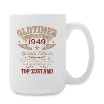 77. Geburtstag Geschenk Mann Oldtimer Juli 1949 - Große Tasse 440 ml - Weiß - Rechts