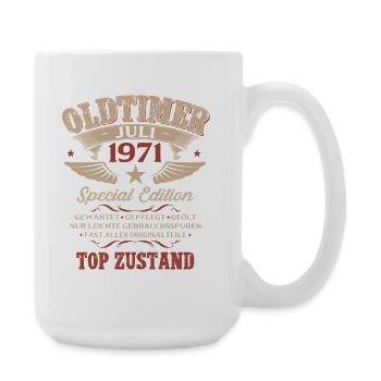 55. Geburtstag Geschenk Mann Oldtimer Juli 1971 - Große Tasse 440 ml - Weiß - Rechts