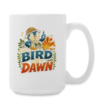 Bird watching at dawn - Large Mug 440 ml - white - Right