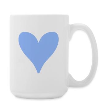 Forme de larme en forme de cœur bleu - Grande tasse 440 ml - blanc - Droite