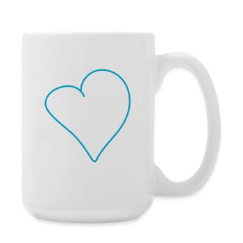 Electric Hand Heart Outline - Large Mug 440 ml - white - Right