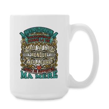 Beau-Papa Drôle Cadeau Rétro Fête des Pères - Grande tasse 440 ml - blanc - Droite