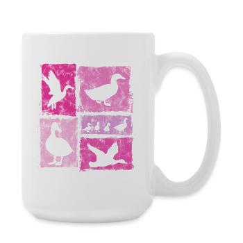 Ducks Vintage Silhouettes For Women And Girls - Large Mug 440 ml - white - Right