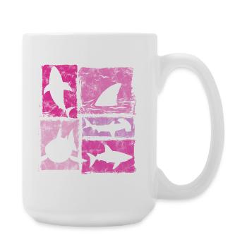 Graphisme Retro Silhouettes des Sharks - Grande tasse 440 ml - blanc - Droite