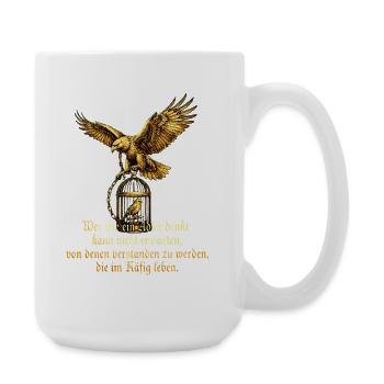 Adler Mindset Freiheit Persönlichkeitsentwicklung - Große Tasse 440 ml - Weiß - Rechts