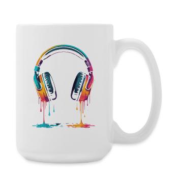 Drip Color Kopfhörer Gaming Headset Gamer - Große Tasse 440 ml - Weiß - Rechts