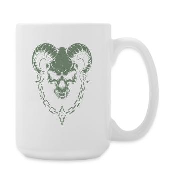 Skull with Horns Ram Skull - Large Mug 440 ml - white - Right