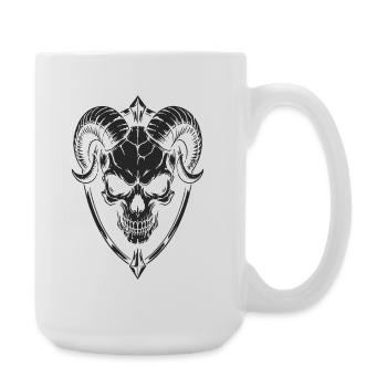 Skull with Horns Ram Skull - Large Mug 440 ml - white - Right