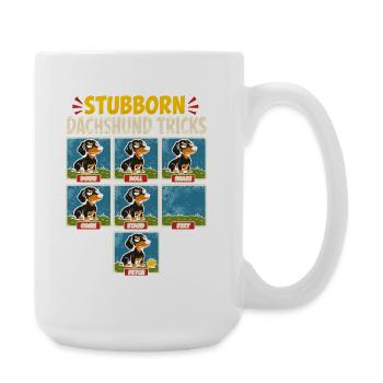 Stubborn Dachshund Tricks - Large Mug 440 ml - white - Right