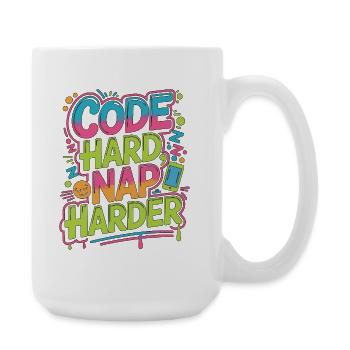 Développeur d’applications mobiles Code hard application - Grande tasse 440 ml - blanc - Droite