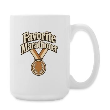 Lieblings-Marathonläufer-Finisher-Geschenk beim Marathonlauf - Große Tasse 440 ml - Weiß - Rechts