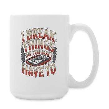 Mobile App Developer I Break Things Mobile Coding - Large Mug 440 ml - white - Right