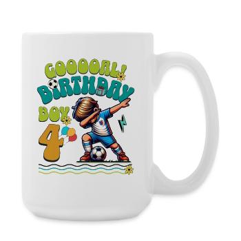 4th Birthday Football - Large Mug 440 ml - white - Right