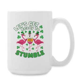 St Patricks Day Flamingos Prost - Große Tasse 440 ml - Weiß - Rechts