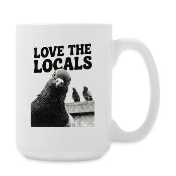 Love The Locals Pigeon Bird Lover Retro Graphic - Large Mug 440 ml - white - Right