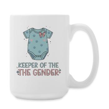 Gender Reveal Hüterin der Gender Babyshower Mama - Große Tasse 440 ml - Weiß - Rechts