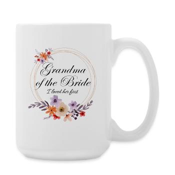 Grandma of the Bride Floral Wedding Gift - Large Mug 440 ml - white - Right