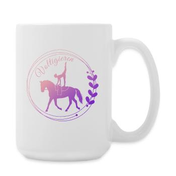 Voltigieren Nadel – Sport Outfit für Voltigierer - Große Tasse 440 ml - Weiß - Rechts