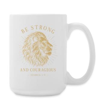 Lion Fort et Courageux - Grande tasse 440 ml - blanc - Droite