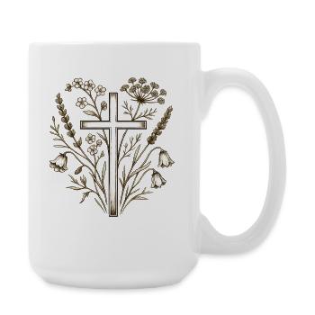 Floral Cross - Large Mug 440 ml - white - Right